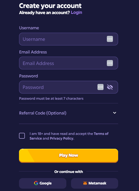 Roobet Registration