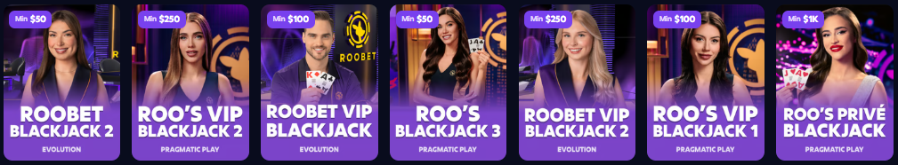 Roobet Blackjack game